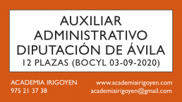 Auxiliar Administrativo Diputación de Ávila BOCYL 2020