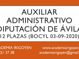 Auxiliar Administrativo Diputación de Ávila BOCYL 2020