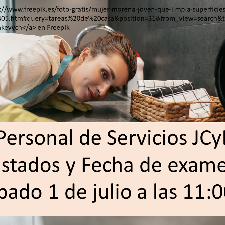 Personal de servicios. Listados y fecha de examen