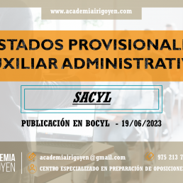 Listados provisionales Auxiliar Administrativo SACYL