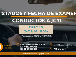 Conductor-a JCyL Fecha de Examen