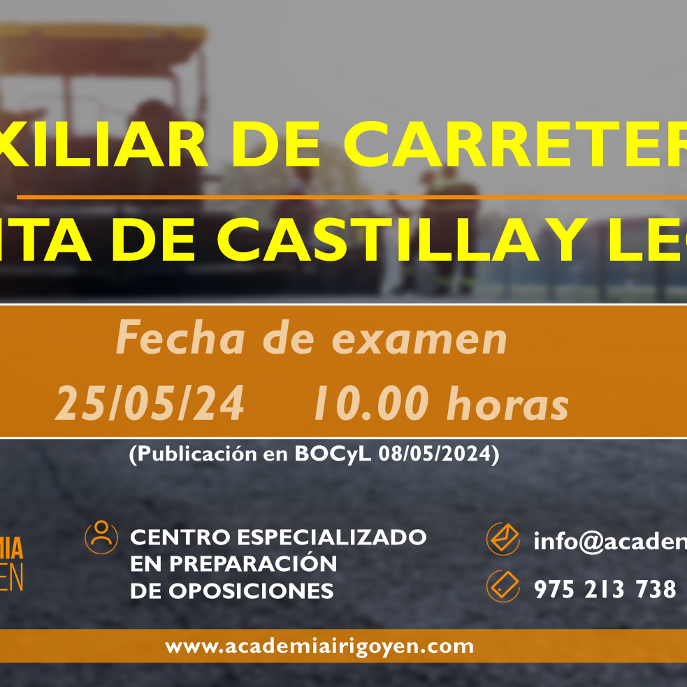 Fecha de Examen Auxiliar de Carreteras