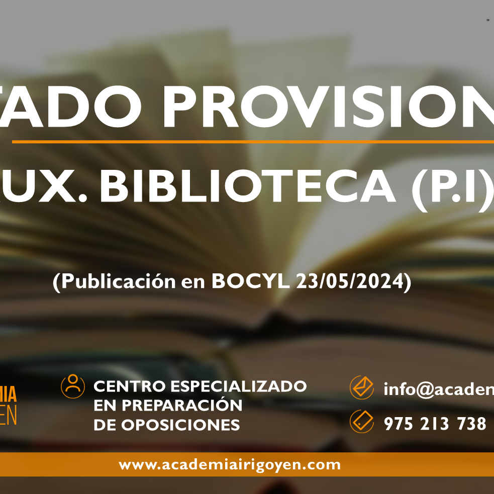 Listado Provisional Auxiliar de Biblioteca (P.I)