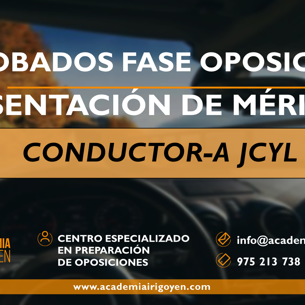 APROBADOS FASE OPOSICIÓN Y PLAZO DE PRESENTACIÓN DE MÉRITOS CONDUCTOR-A