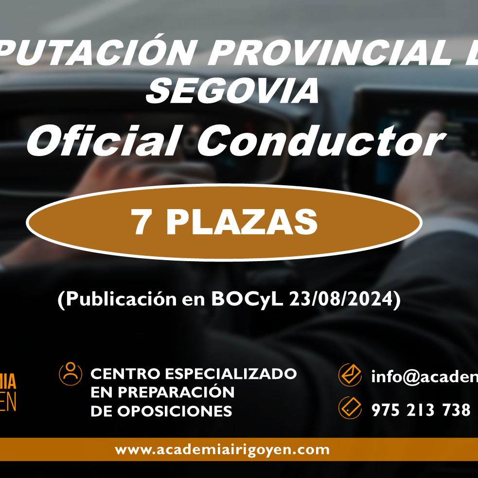 DIPUTACIÓN PROVINCIAL DE SEGOVIA: Oficial Conductor