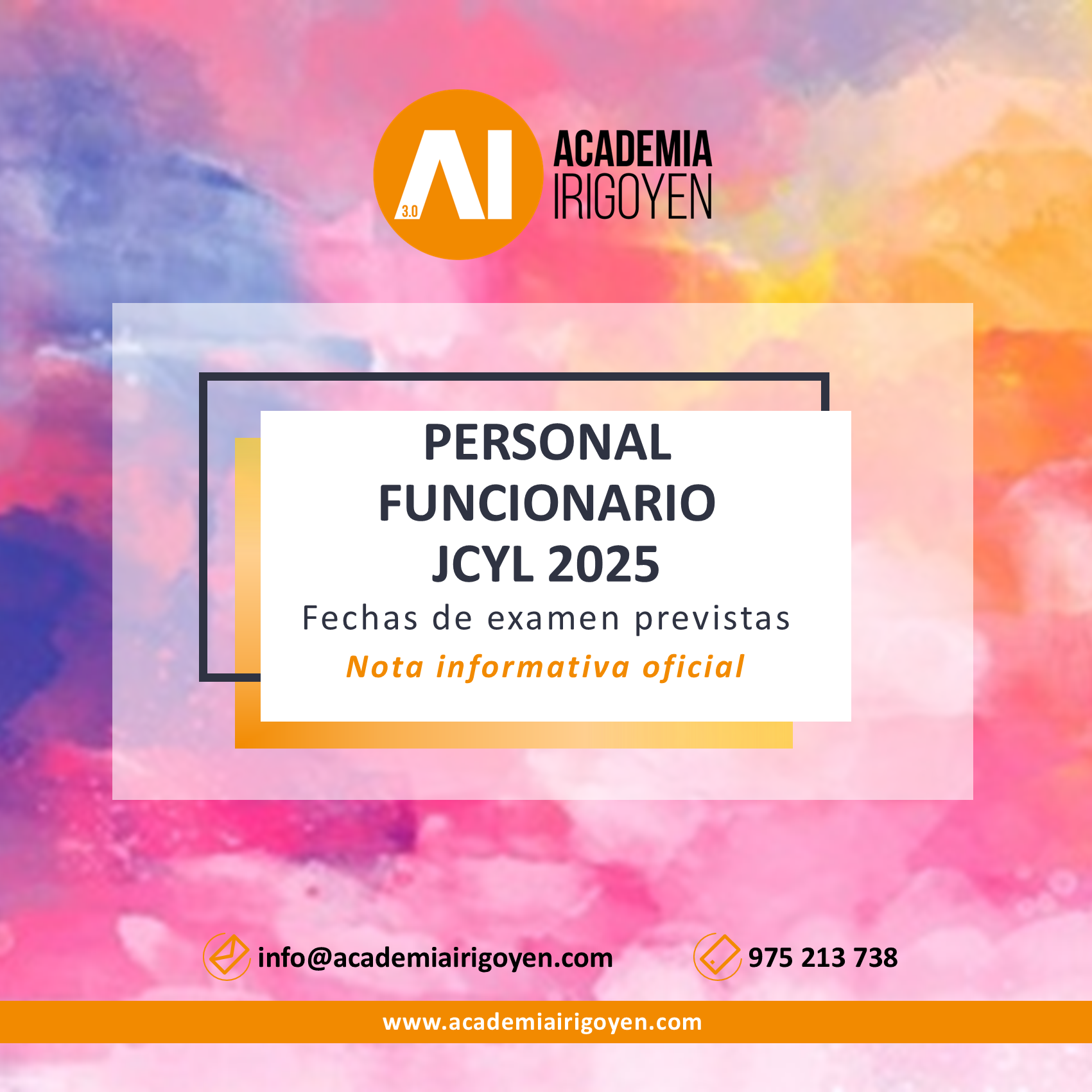Fechas de examen Funcionarios JCyL 2025