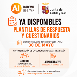 Plantillas provisionales examen Junta de Castilla y León 2026 Auxiliar Administrativo y Administrativo