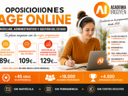 Oposiciones AGE online en Academia Irigoyen: preparación de Auxiliar Administrativo, Administrativo y Gestión del Estado