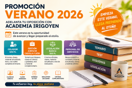 Promoción Verano 2026 de Academia Irigoyen para preparar oposiciones de Castilla y León: Celador SACYL, Gestión JCYL, Legislación Básica SACYL y Personal de Servicios