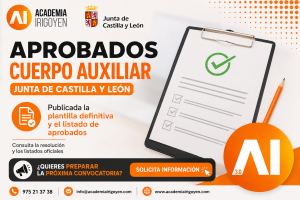 Aprobados del Cuerpo Auxiliar de Castilla y León 2026 | Academia Irigoyen