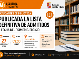 Ayudantes Biblioteca Castilla y León examen 27 septiembre 2026