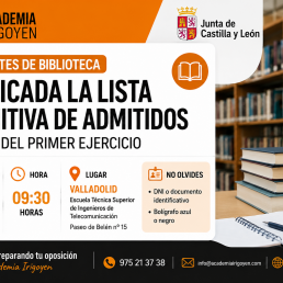 Ayudantes Biblioteca Castilla y León examen 27 septiembre 2026