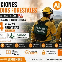 Oposiciones Incendios Forestales JCyL 2026 Vigilante de Incendios y Peón de Montes