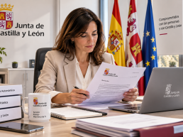 Empleado público revisando documentación para la promoción interna al Cuerpo Superior de la JCyL